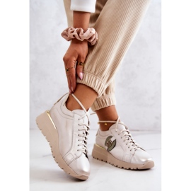 Kožne sportske cipele na klin Maciejka 05492-04 Bež 2