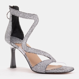 Marco Shoes Elegantne Ava sandale bijela crna 1