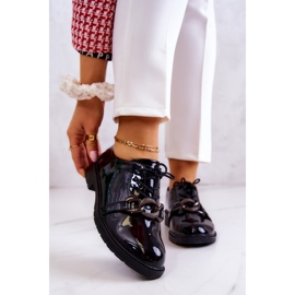 S.Barski Lakirane cipele vezane crnim Larosa ornamentom crno 1