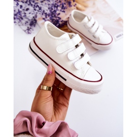 Dječje kožne tenisice Tenisice s čičak bijelim Fosterom bijela bijela 1