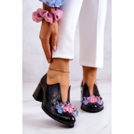 PA2 Kožne glatke cipele s crnim Delaver ukrasom crna 1