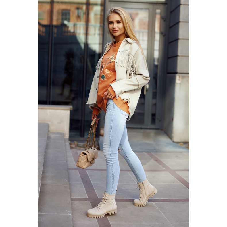 S.Barski Antilop čizme Trappers sa svijetlosivim layden šavovima bež 1