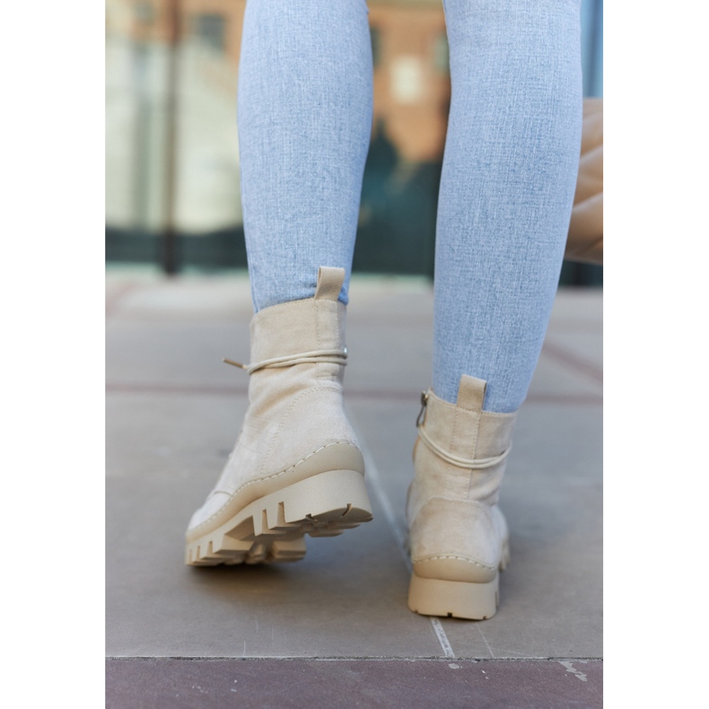 S.Barski Antilop čizme Trappers sa svijetlosivim layden šavovima bež 2