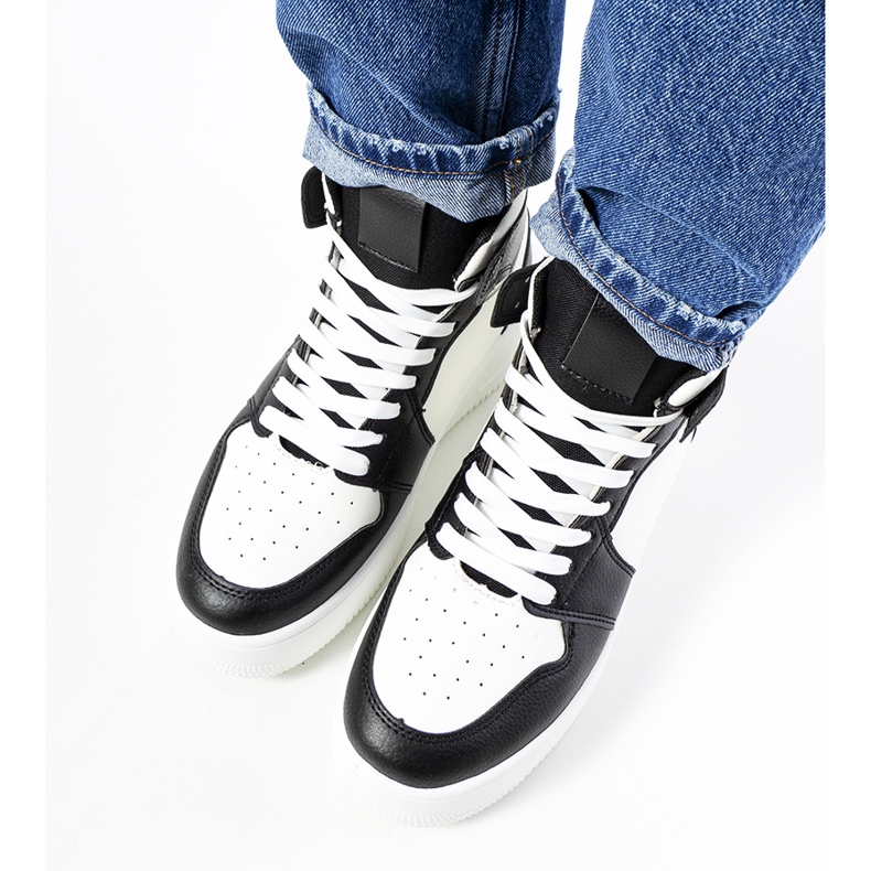 Crno-bijele Dellucci tenisice do gležnjeva bijela 1