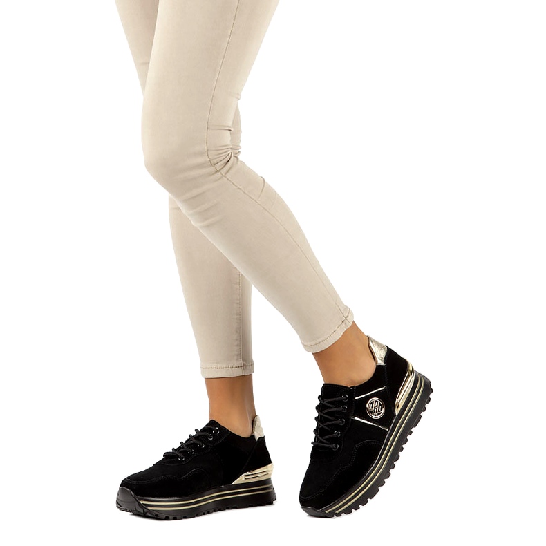 Kožne tenisice Filippo DP3538 / 22 BK GO crna 4