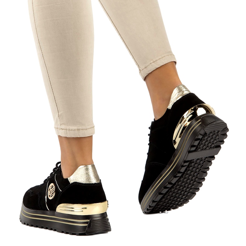 Kožne tenisice Filippo DP3538 / 22 BK GO crna 2