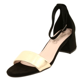 Crno-zlatne sandale na traci Evento 20SD98-1618 zlatna 3