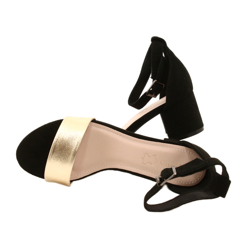 Crno-zlatne sandale na traci Evento 20SD98-1618 zlatna 5