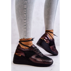 Kožne tenisice na klin s mrežicom S.Barski crne crna 2