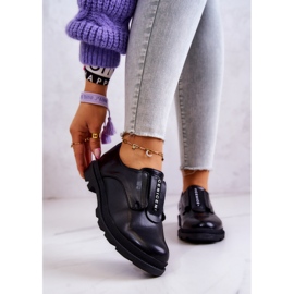 S.Barski Ženske kožne slip-on cipele Crne Kirstee crna 1