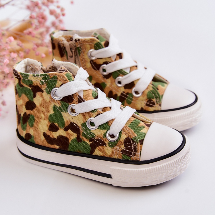 Dječje visoke tenisice bež-zelene Filemon 2