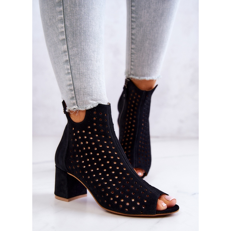 Kožne ažurne čizme Maciejka 05420-43 Crne crno 1