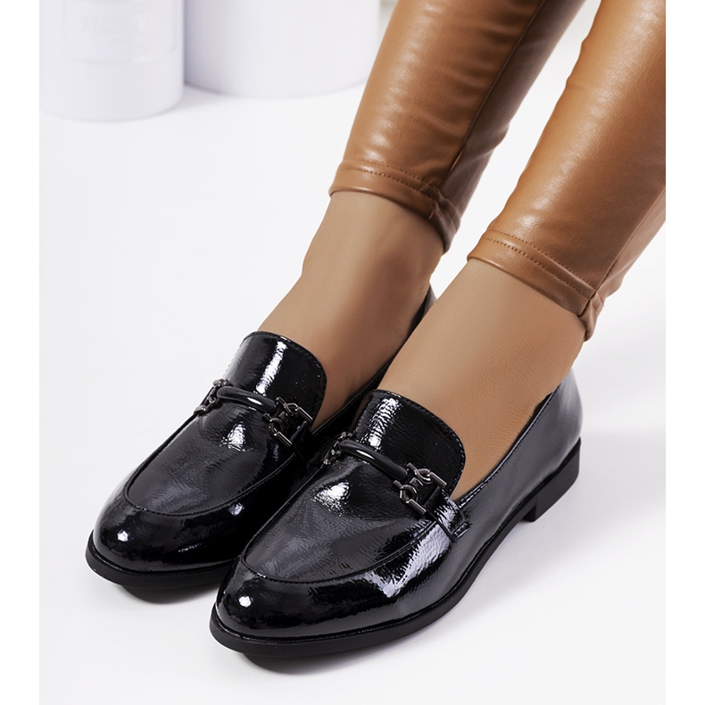 Ženske crne lakirane Zettici mokasine crna 1