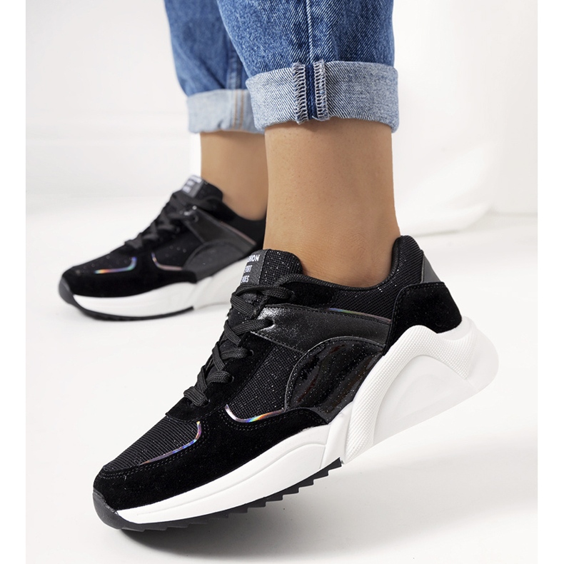 Crne sjajne Cotter tenisice crno 1