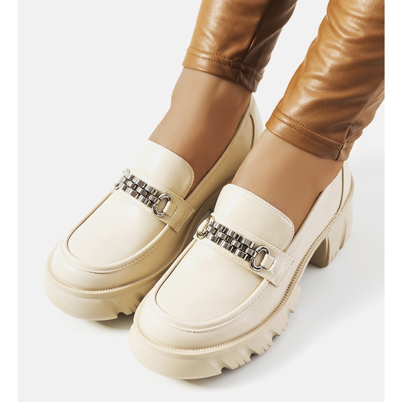 Bež mokasinke na debelom Ruth potplatu 1