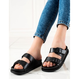 S. BARSKI Udobne crne papuče S.BARSKI crno 2