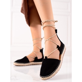 Lucky Shoes Vezane crne espadrile crno 1