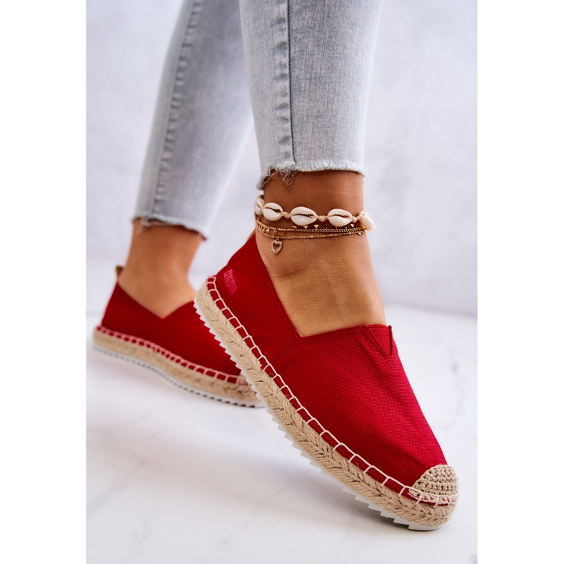 Crvene espadrile na pletenom potplatu Big Star HH274494 crvena 2