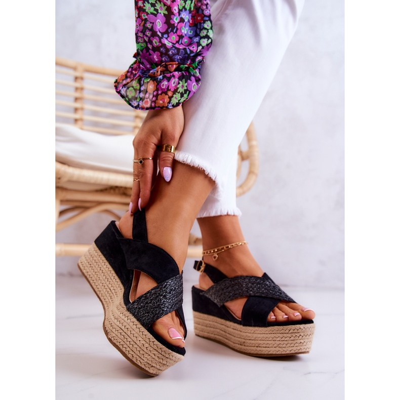 FW1 Ženske sandale na crnoj platformi Emmalee 2