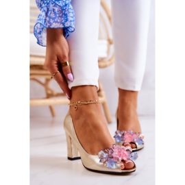 PA2 Kožne pumpice sa zlatnim ukrasom Dayane 1