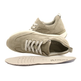 Caprice ženske ažurne kožne cipele 23708-28 u nijansama zelene zelena 7