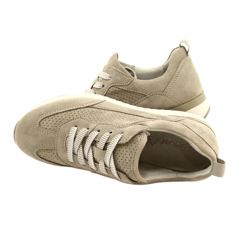 Caprice ženske ažurne kožne cipele 23708-28 u nijansama zelene zelena 6