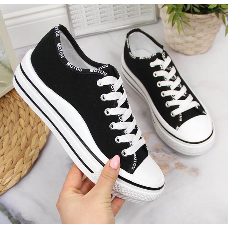 Tenisice na platformu S. Barski W OLI156A crne crno 1