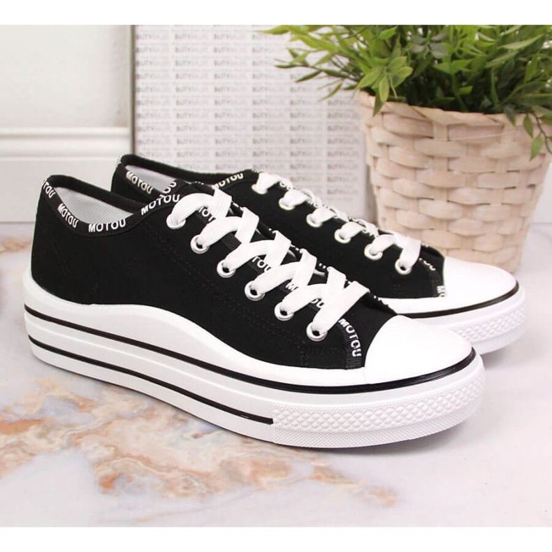 Tenisice na platformu S. Barski W OLI156A crne crna 2