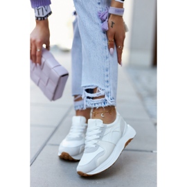 FG2 Bijelo-sive sportske cipele Coryse zavezane bijela siva 2