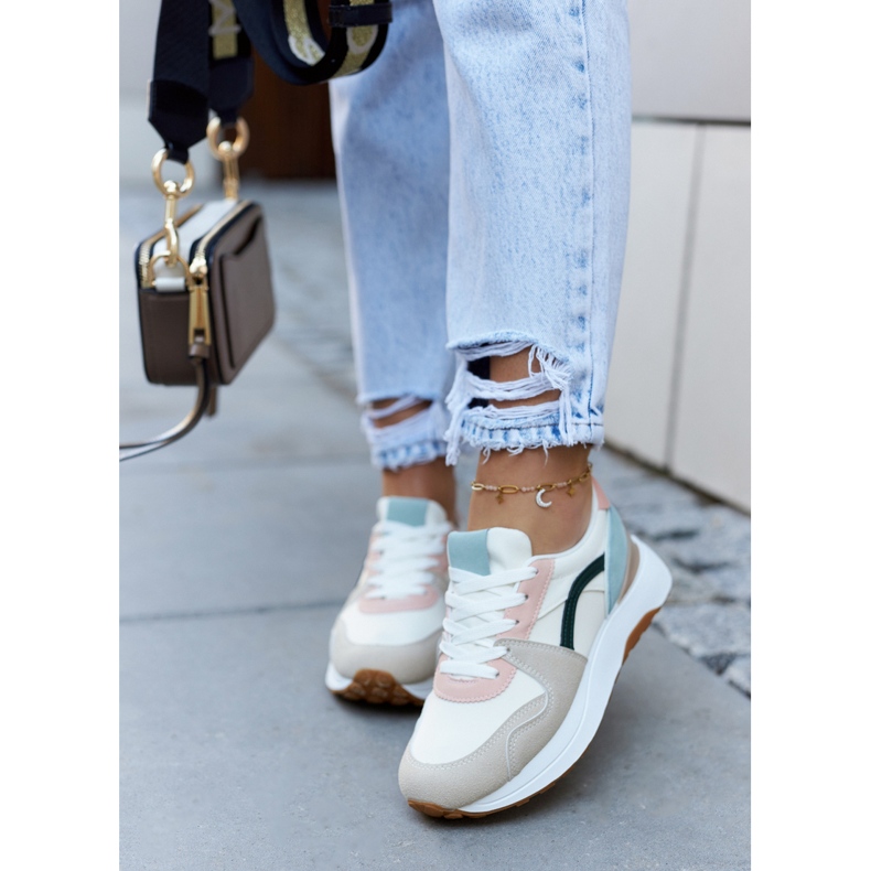 FG2 Bež i zelene sportske cipele Coryse s kravatom smeđa zelena 2