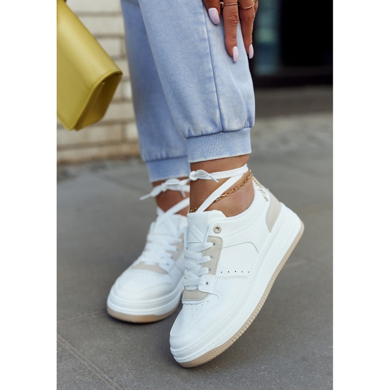 FG2 Ženske sportske cipele bijele i bež boje New Haven bijela 2