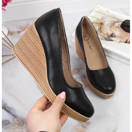 Kožne pumpice na klin Filippo W PAW339A crne crno 1