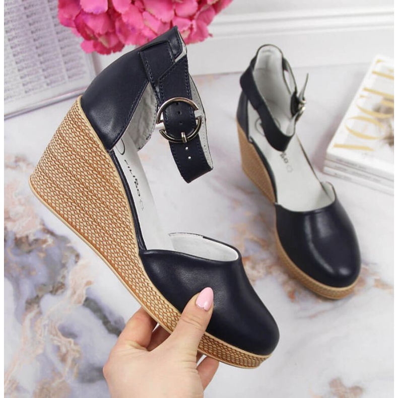 Sandale na klin Filippo W PAW340B tamnoplave mornarsko plava 1