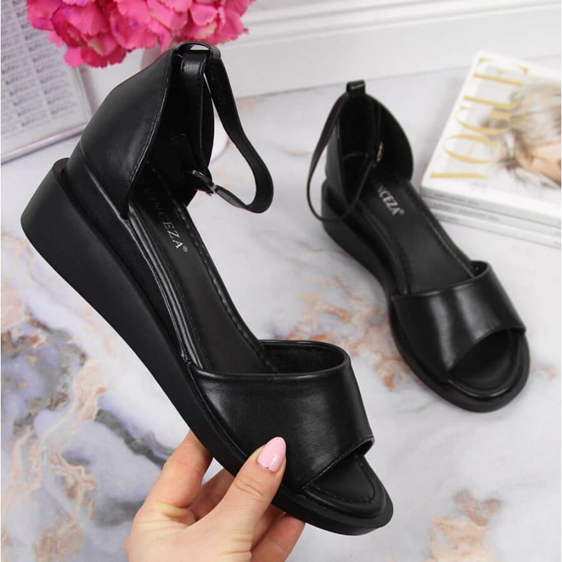 Crne Vinceza W JAN102A sandale na klin crno 1