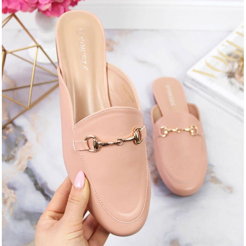 Zatvorene papuče sa Vinceza ornamentom W JAN103B roze ružičasta 1