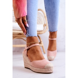 FW1 Ženske espadrile na pletenoj platformi Pink Canillo ružičasta 2