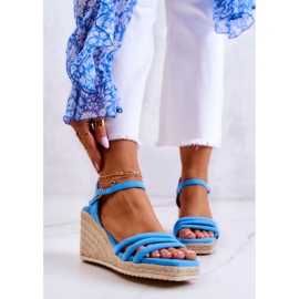FJ1 Louisiana plave antilop sandale na klin plava 1