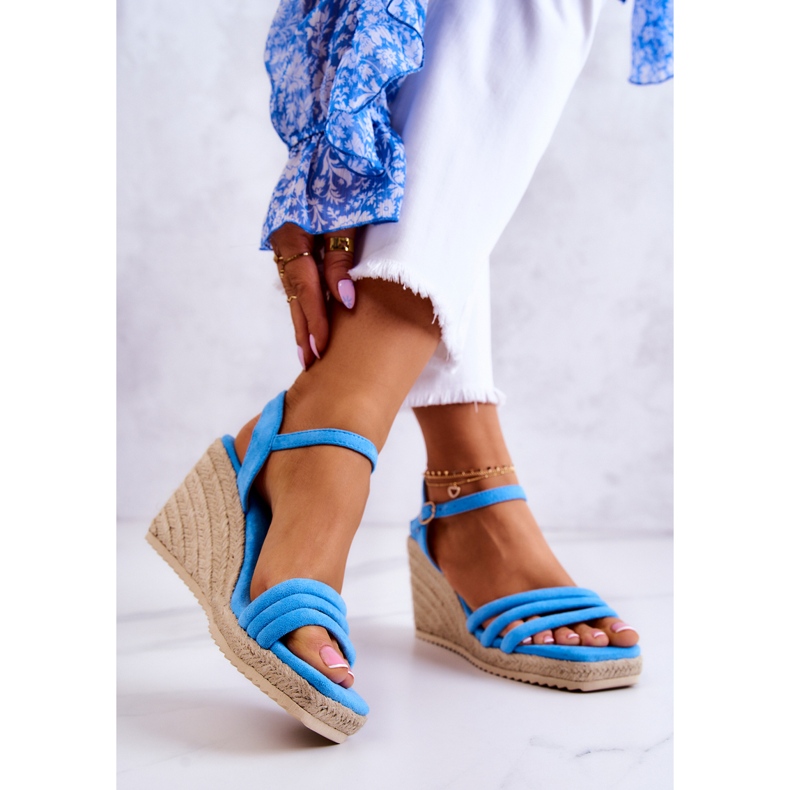 FJ1 Louisiana plave antilop sandale na klin plava 2