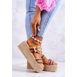 FJ1 Ženske papuče na platformi višebojni Lazare višebojan 2