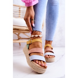 FS1 Ženske sandale s kopčom od antilopa Pastel Corestra višebojan 1