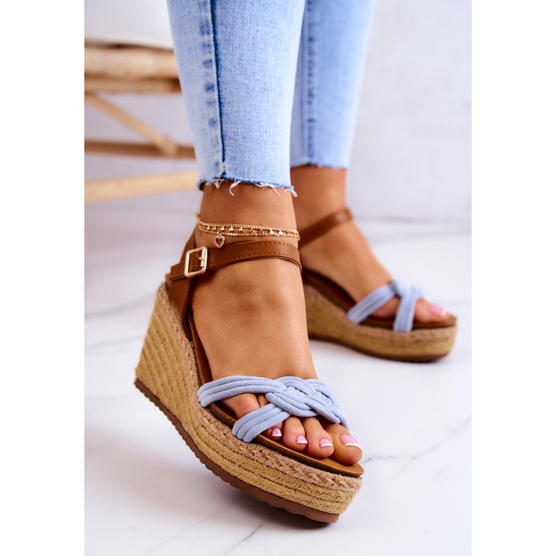 FB2 Modne sandale na klin plave Roseville plava 1