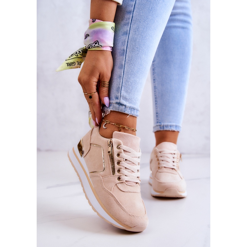 FB2 Suede sportske cipele na svijetlobež platformi Riverside 1