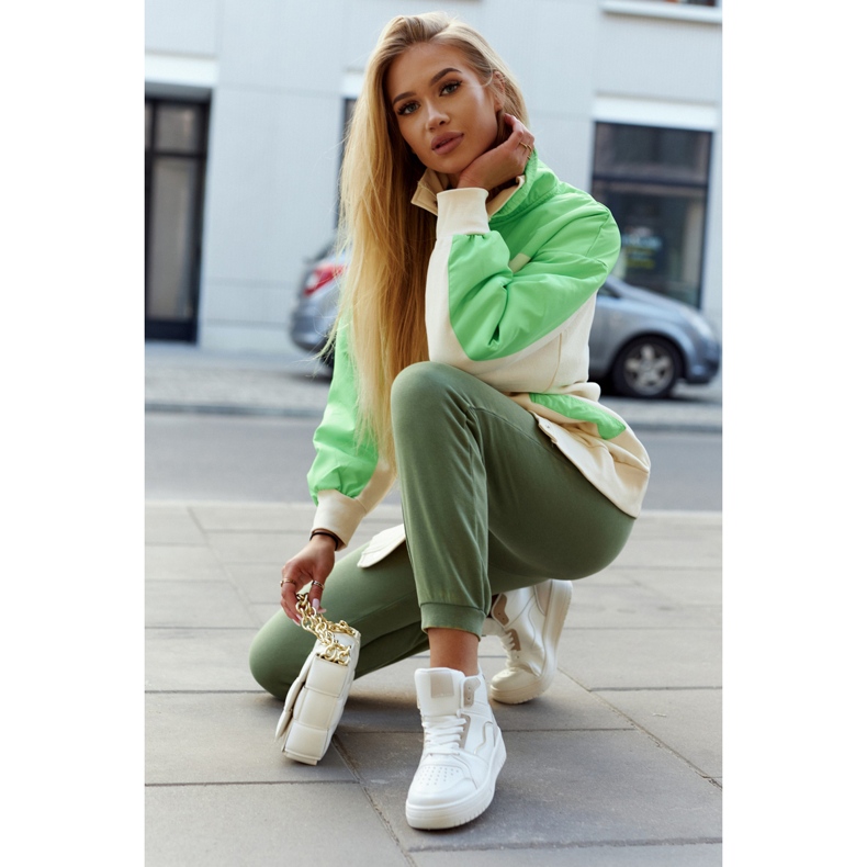 FG2 Visoke ženske sportske cipele bijele i bež boje Megithoe bijela 1