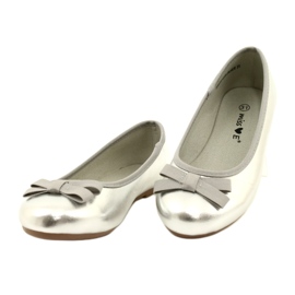 Miss Djevojke metalne balerine sa srebrnim lukom srebro 5