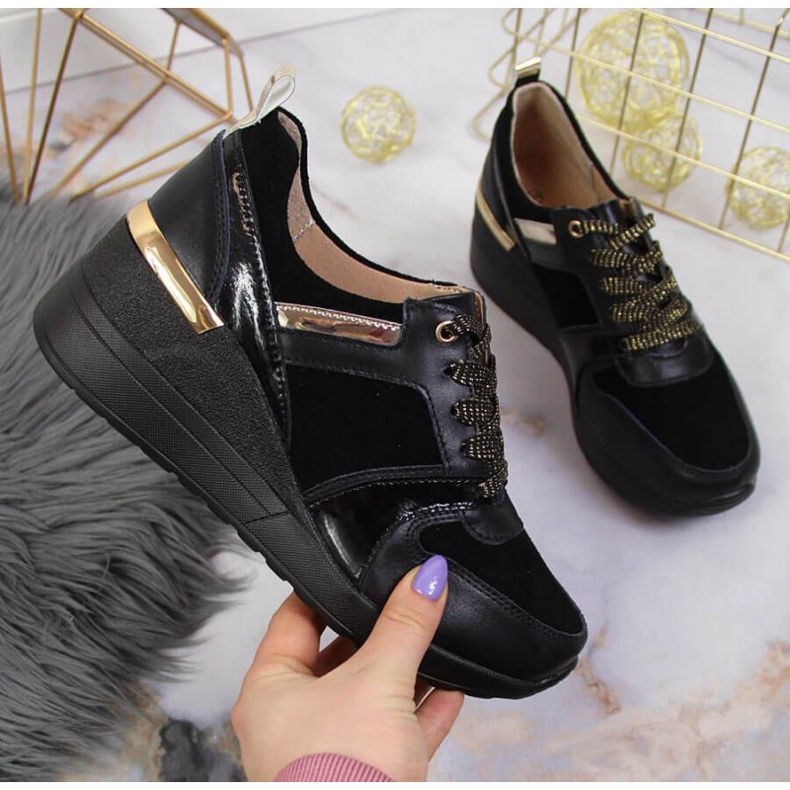 Tenisice na klin S. Barski W OLI160 crne crna 1