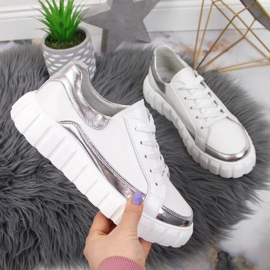 Kožne cipele na platformi S. Barski W OLI161 bijele boje bijela 1