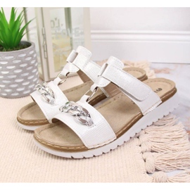 Čičak japanke sa sjajnim lancem Inblu W ARC11 bijeli bijela 2