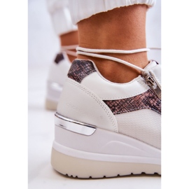 Cross Jeans Ženske tenisice s trapericama na klin Cross JJ2R4028C Bijele bijela 2