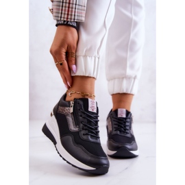 Ženske tenisice na klin Cross Jeans JJ2R4027C crne crno 2