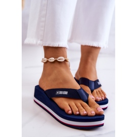 Ženske japanke na klin Big Star JJ274A331 Mornarsko plave plava 2